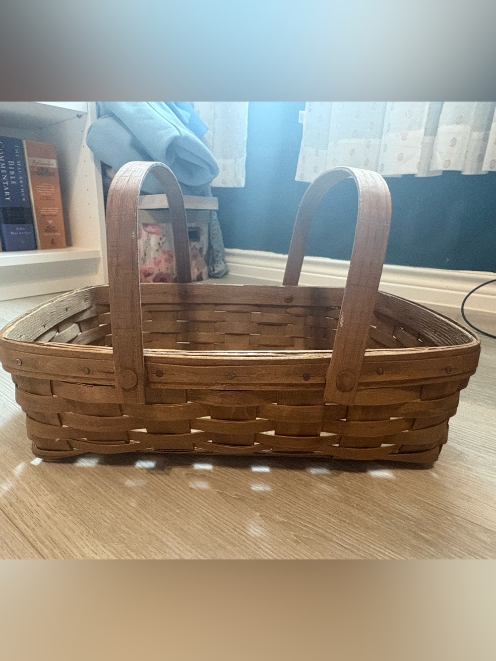 Longaberger Brown Woven Double-Handle Basket